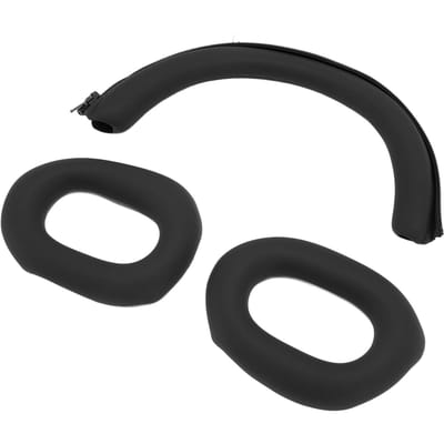 Coussinets d'oreille Housse Coussin de bandeau Ensemble de remplacement Ajustement parfait Housse de protection pour casque en silicone pour noir
