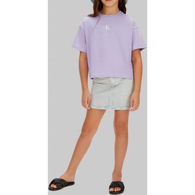 Calvin Klein Girls Logo Boxy T-shirt Soft Lavender Taglia: 12 | T-shirt Outlet | kids