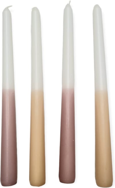 Cactula set van 4 Dip Dye dinerkaarsen in 2 kleuren Blush & Taupe 25 cm
