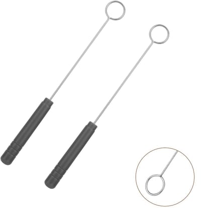 2-stuks Chocolade Dip Lepel - Snoep Dip Tool - Chocolade Tool - Kook Decoratie Lepel - Dessert Dip Tool - Cirkelstijl - 20cm - Geschikt voor het dippen van chocolade, cake ballen, fruit, snoep, noten - Zilver, Grijs