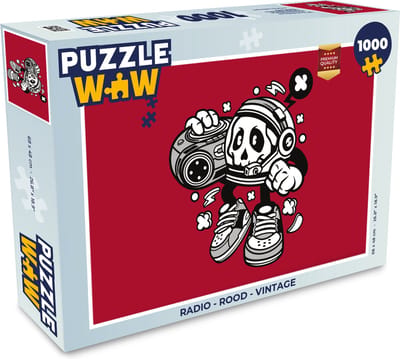Puzzel Radio - Rood - Vintage - Legpuzzel - Puzzel 1000 stukjes volwassenen