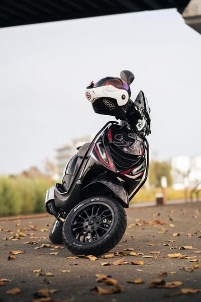 Piaggio Zip - SP pakket - Piaggio Zip Accessoire - Scooter Accessoires - Voorkap - Combi Kleuren Set - Bordeaux - Wit
