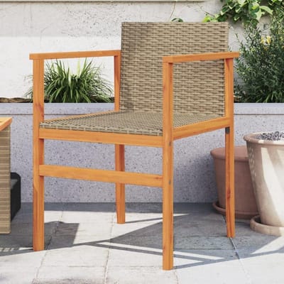 Tuinstoelen 2 stuks - Buitenstoelen rotan - Genieten buiten - Weerbestendig materiaal - 55 x 55 x 78 cm - Beige