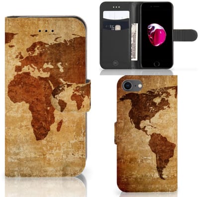 iPhone 7 | 8 | SE (2020) | SE (2022) Flip Cover Wereldkaart