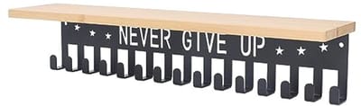 Trofeeën- en medaille-displayplank, medaille-hangerdisplay en trofeeënplank, eenvoudig te installeren metalen prijshouder met haken voor gymnastiek, voetbal, basketbal, American football