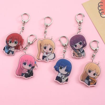 1/6 Stuks Anime Bocchi The Rock Acryl Auto Sleutelhanger Schattige Rugzak Hanger Grappige Tas Charms Accessoires Decoratie Vakantiecadeaus 5cm gray