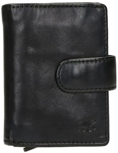 Bear Design Bobby Pasjeshouder met RFID Bescherming – Pasjeshouder voor 10 Pasjes – Met Briefgeldvak & Muntgeldvak - Zwart