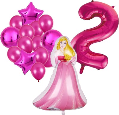Doornroosje ballonnen pakket - 108x69cm - Folie Ballon - Prinses - Themafeest - 2 jaar - Verjaardag - Ballonnen - Versiering - Helium ballon