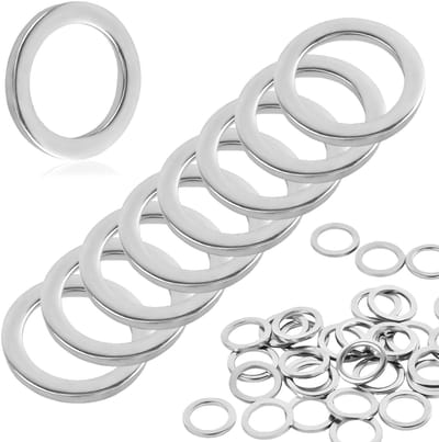 Dailygoods - 30 stuks sluitringen, M10 roestvrij stalen sluitringen, roestvrij staal 304, platte sluitringen, afdichtingen, geschikt voor deuren, fietsen, machineaccessoires