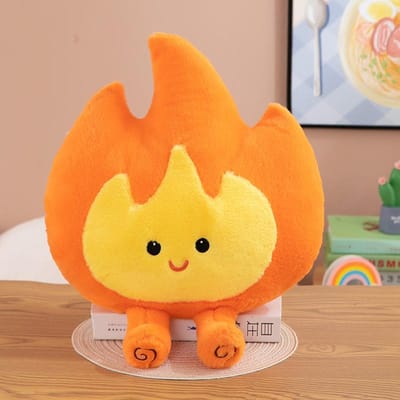 Petit Jouet en Peluche Flamme Créative Flammes Appuyées sur l'Oreiller Coussin Lombaire Flamme Drôle Accessoires Événement d'Entreprise 45cm (0.35kg) yellow