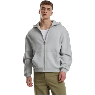 Urban Classics - Fluffy Vest met capuchon - L - Grijs