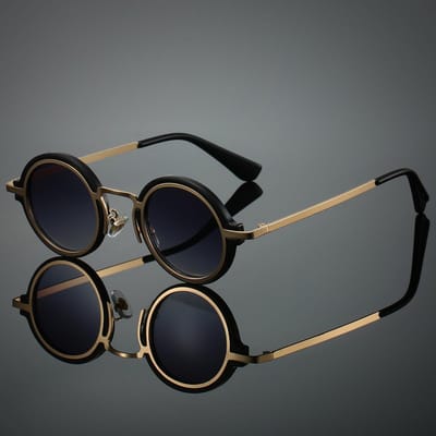 Nouveaux Lunettes de Soleil Rondes Métal Rétro Pour Hommes Femmes UV400 Haute Qualité Casual Lunettes de Conduite Accessoires black