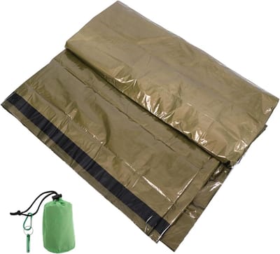 Nood Slaapzak - Thermische Bivakzak - Buiten Overleven - Compact Opvouwbaar - 37x6x6 cm - Groen