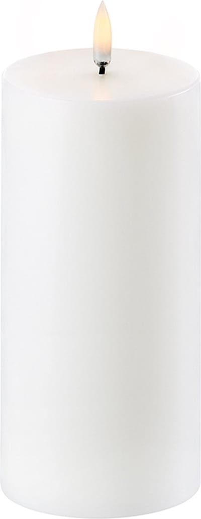 Uyuni Led Rustieke kaars Wit- Recht - 7,8 CM x 15CM