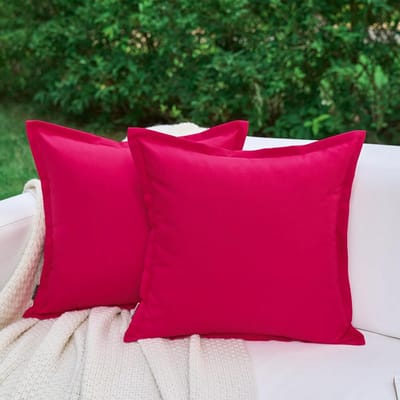 Set van 2 Waterdichte Kussenhoezen 50x50cm in Felroze voor Tuin, Balkon en Terras