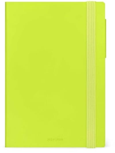 Weekplanner 2025-2026, Chartreuse, 16 maanden, Agenda met elastische sluiting, FSC-gecertificeerd papier, 12 x 18 cm