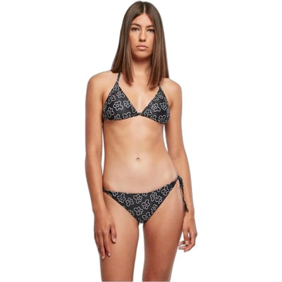 Urban Classics Ladies Triangle Pattern Bikini Blackflower Taille: S | Bikinis Outlet | Femme | Le Noir