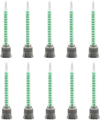 Dailygoods- Mixing Nozzle 10 Stuks - Static Mixer - Mengbuis - Herbruikbaar - Voor 2K Lijm - Lengte 91mm - Hoogwaardige Kunststof - Mixing Tube