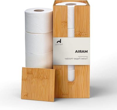 Vrijstaande Toiletrolhouder met Opslag Van Toiletpapier - Badkamer Organizer voor 4 Rollen toilet paper basket