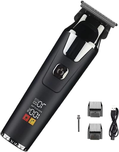 Haartrimmer Mannen - Elektrische Tondeuse - Persoonlijke Verzorging - Digitaal Display - 10 cm Lengte - Zwart