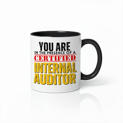Witte & Zwarte Mok 330ml – “Certified Internal Auditor” Krachtige Accounting & Audit Professionele Koffiebeker