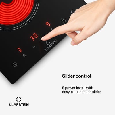 Klarstein Vitrokeramische kookplaat, Moderne kookplaat, VTC-kookplaat voor camping, Vitrokeramische kookplaat 2 platen, 2-delige vitrokeramische kookplaat mobiel, VTC-kookplaten 3000 W