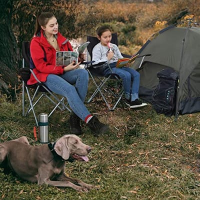 SONGMICS Campingstoelen, set van 2 - metaal met oxfordstof - max 120 kg per stoel - 84 x 52 x 81 cm - zwart