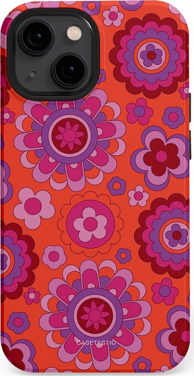 Casetastic Hoesje Geschikt voor Apple iPhone 13 Mini Magsafe - Stijlvolle Beschermende Duo-layer Case - Retro warmte