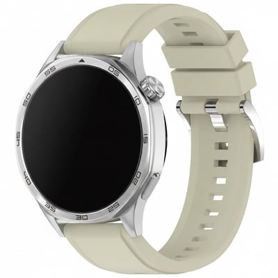 Siliconen bandje - geschikt voor Garmin Vivoactive 4 / Venu 4 (45mm) / Venu 3 / 2 / Forerunner 255 / Forerunner 265 / 570 (47mm) en Polar Vantage M / M2 / V3 / Grit X (Pro) - beige