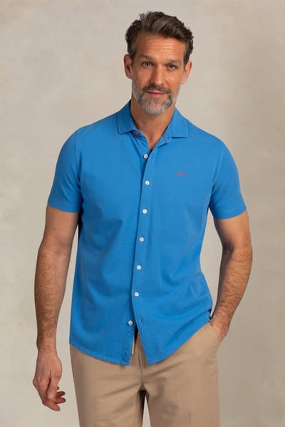New Zealand Auckland Overhemd Shirt Short Sleeve 26cn590s 2602 Sailing Blue Mannen Maat - M