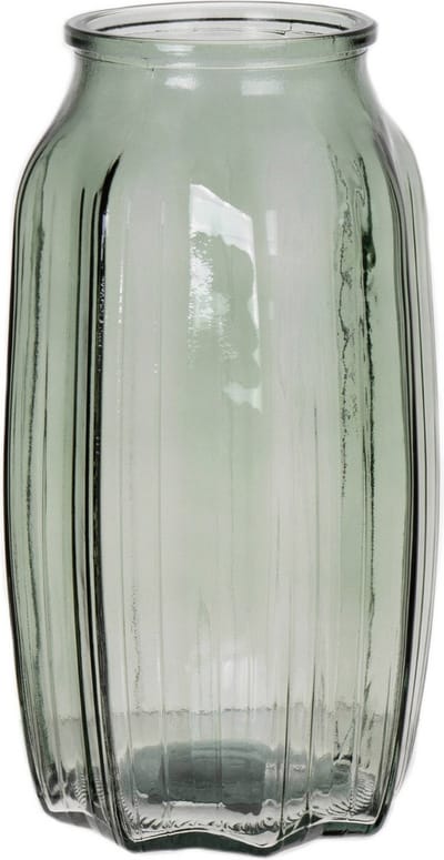 Bellatio Design Bloemenvaas - lichtgroen - transparant glas - 12 x 22 cm - vaas