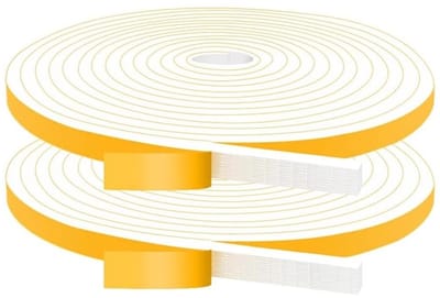 Dailygoods- Afdichtingstape Waterdicht - 2 Rollen - 15 m x 10 mm x 2 mm - Zelfklevende Schuimband - Geluidsisolatie - Geschikt voor Keukens/Baden - Isolatietape