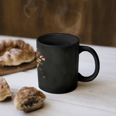 Magische Mok - Foto op Warmte Mokken - Koffiemok - Sierlijk - Boeket - Vaas - Magic Mok - Beker - 350 ML - Theemok