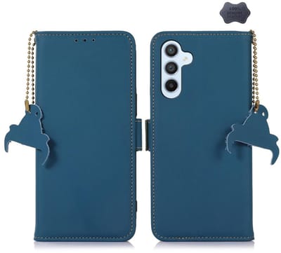 Lederen BoekCover Etui Hoes geschikt voor Samsung Galaxy S26 - Blauw