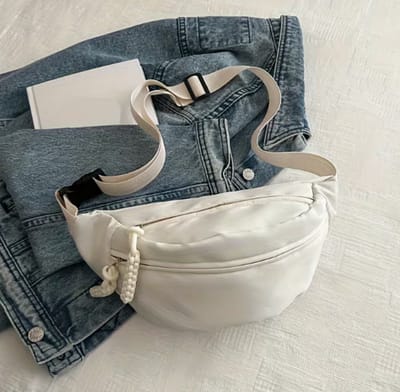 Heuptas - Waterafstotend - Heuptasje Wandelen - Fanny Pack Festival - Buideltasje - Telefoontasje - Geschikt voor Dames en Heren - Unisex - Wit