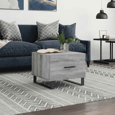 vidaXL - Salontafel - 50x50x40 - cm - bewerkt - hout - grijs - sonoma - eiken