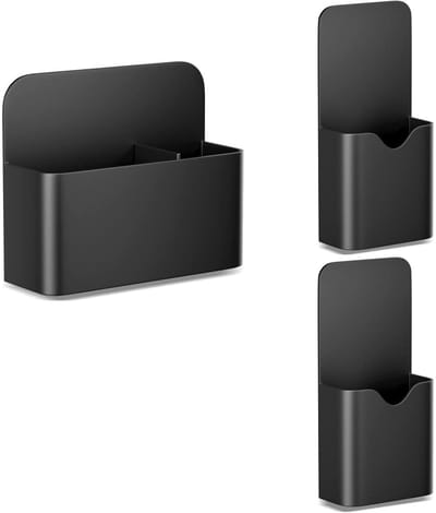 GELLDG Magnetische markerhouder set - 3-delige set - Krijthouder - Magnetische pennenhouder - Geschikt voor koelkasten, whiteboards en kluisjes - Zwart