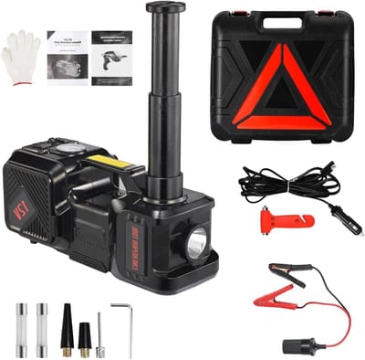 Elektrische Krik Set - Auto Krik - Noodgevallen Onderweg - Hydraulisch Aangedreven - Tot 5 Ton - Zwart