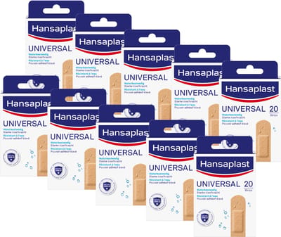 Hansaplast Pleisters Universeel 20 Strips Voordeelverpakking - 10x 20 strips
