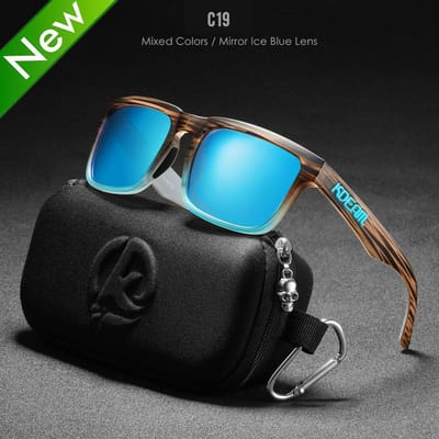 Nieuw KDEAM Merk Hoge Kwaliteit Heren Vierkante Zonnebrillen Kleuren Sport Gepolariseerde Zonnebrillen Reflecterende Coating Gespiegelde Lens Only Sunglasses
