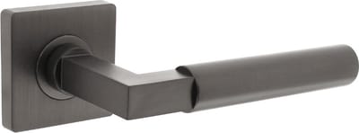 Intersteel Deurkruk Bau-Stil op vierkante rozet 55x55x10 mm antracietgrijs