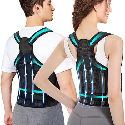 Gloovon® Houdingscorrector - Rugbrace - Comfortabel & Discreet - Geschikt voor Kantoor en Thuiswerk - Unisex - Zwart - Maat L