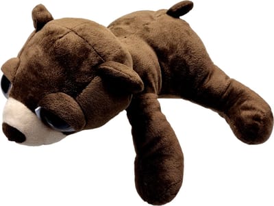 UNITOYS – Beer Bruce – Liggend met grote ogen – 36cm – Donkerbruin