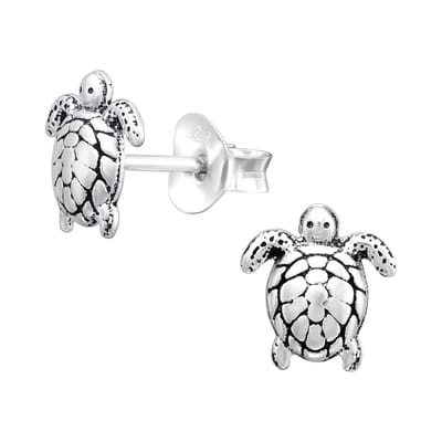 Oorbellen schildpad - meisje - kinderen - zilver