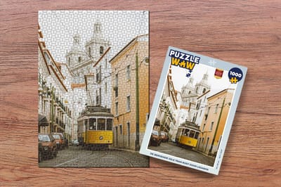Puzzel De beroemde gele tram rijdt door Lissabon - Legpuzzel - Puzzel 1000 stukjes volwassenen