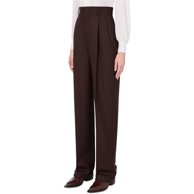 Moschino Peace Jacquard Wool Trousers Brown Size: 40 | Formal pants Outlet | Dames | Bruin