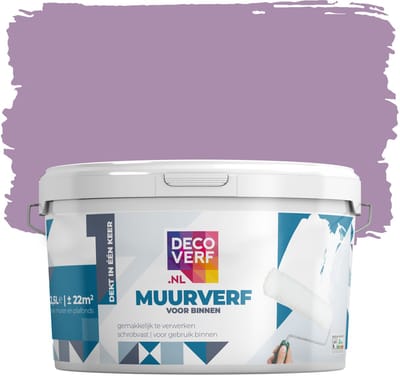 Decoverf muurverf mat purper, 2.5L