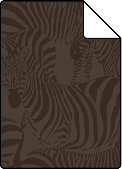 Proefstaal Origin Wallcoverings behang zebra's donkerbruin - 26.5 x 21 cm - 347912-S