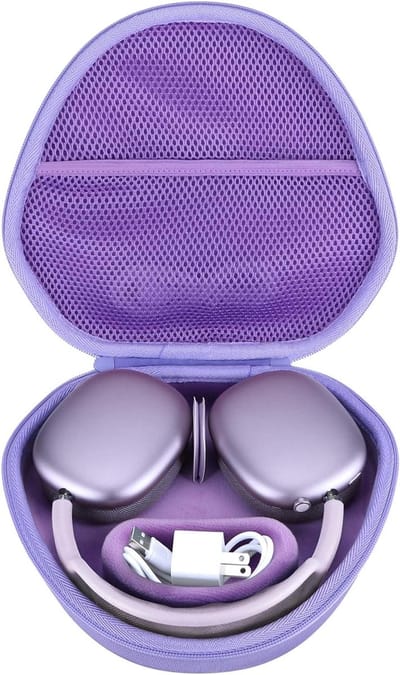 Duurzame Hard Case voor Bescherming van AirPods Max Hoofdtelefoon in Paars met Extra Opbergruimte en Schokbestendigheid