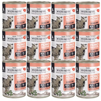 Wiejska Zagroda - Szczenięta - Monoproteïne Natvoer - Lam - 12x400g